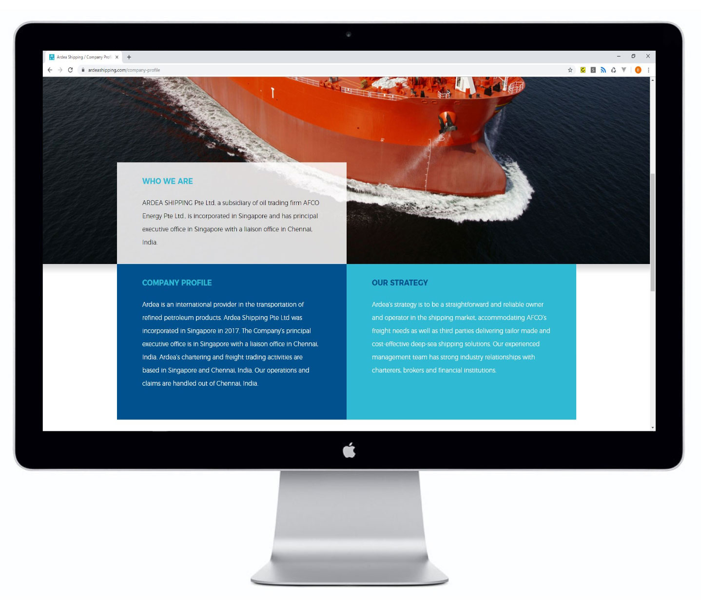 Ontwerp responsive website Ardea shipping