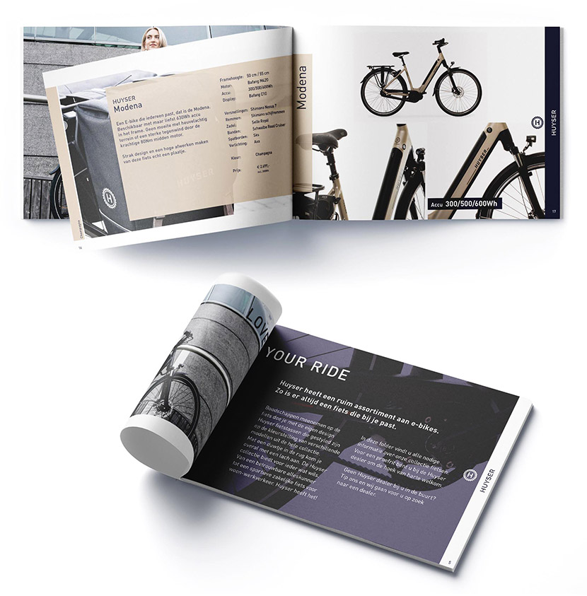 Ontwerp Brochure Huyser fietsen - ebike spread