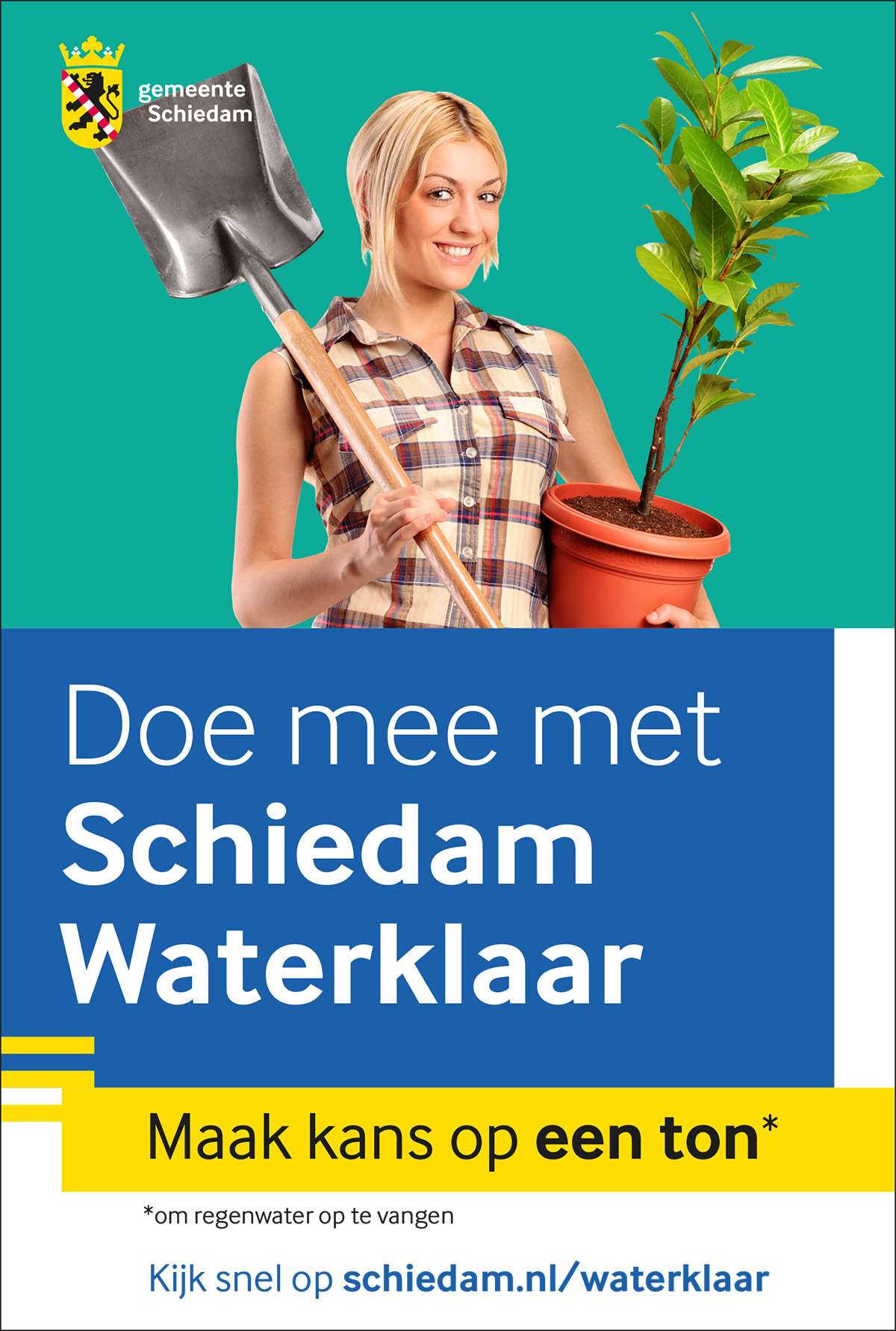 Poster Schiedam waterklaar campagne vrouw