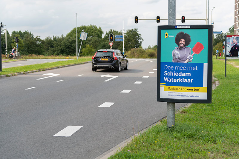 Poster Schiedam waterklaar campagne langs de weg