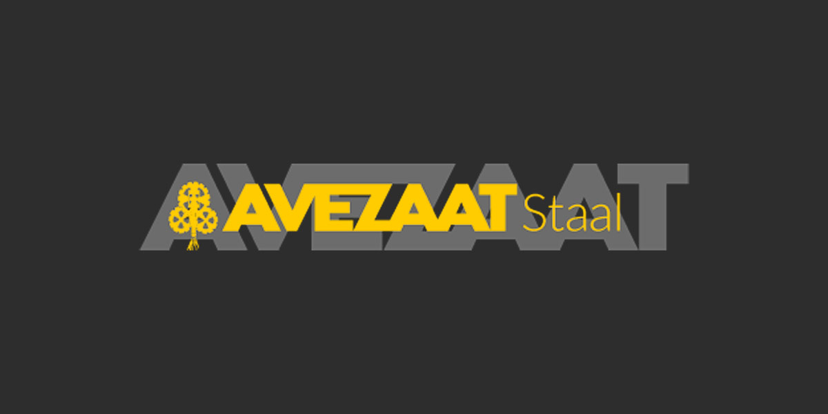 Het oude logo van Avezaat Staal om het verschil met het nieuwe logo aan te tonen