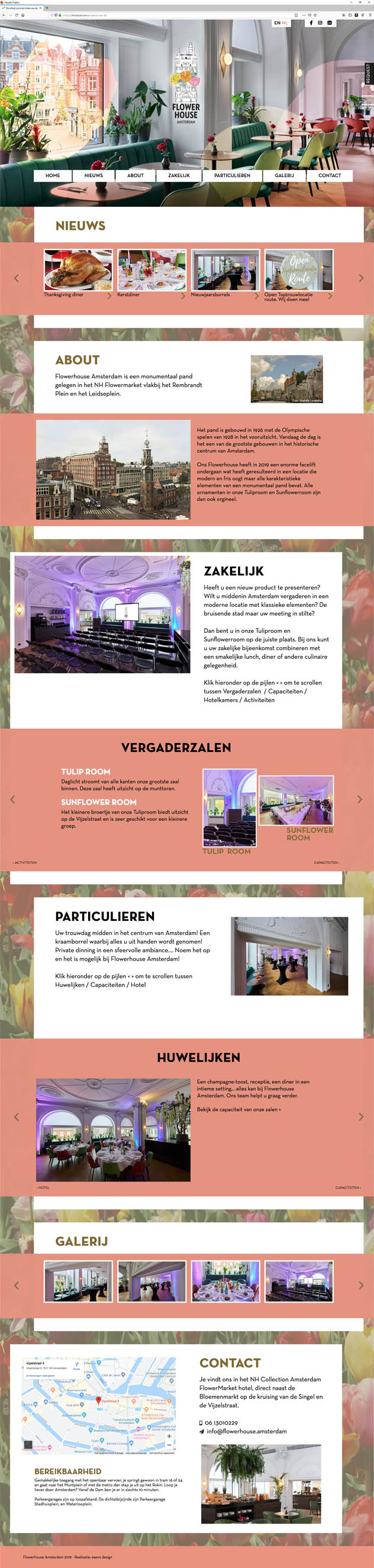 Ontwerp en realisatie Flowerhouse Amsterdam website