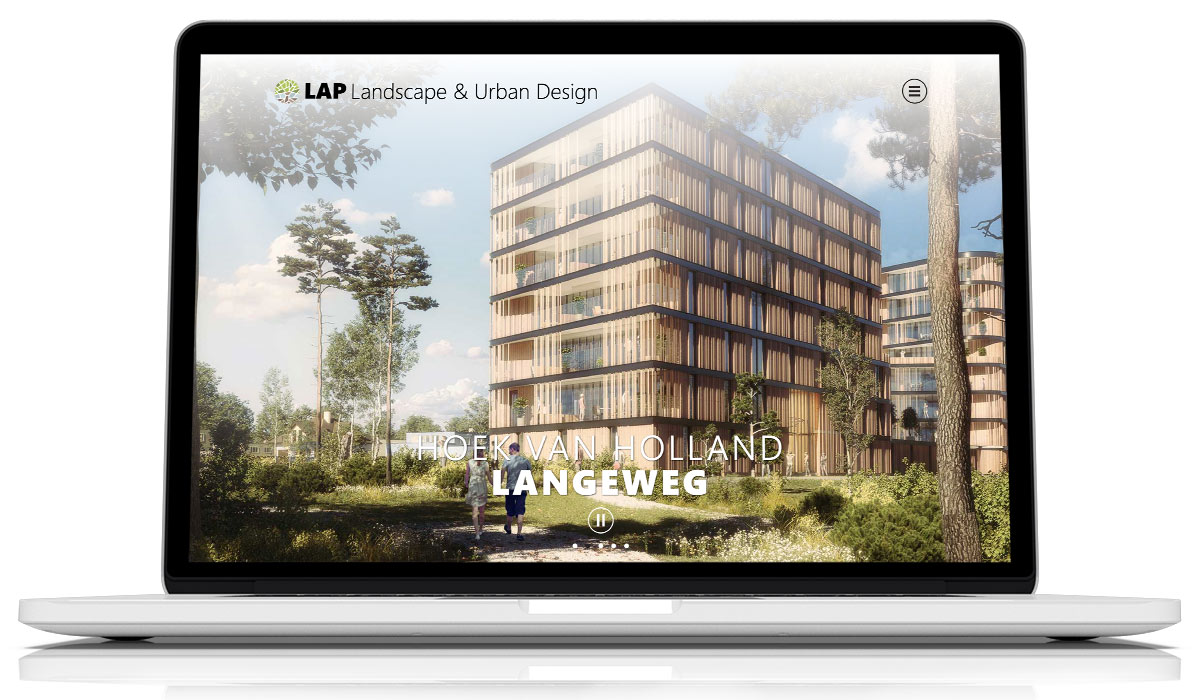 Website Lap Landscape & Urban Design op een beeldscherm