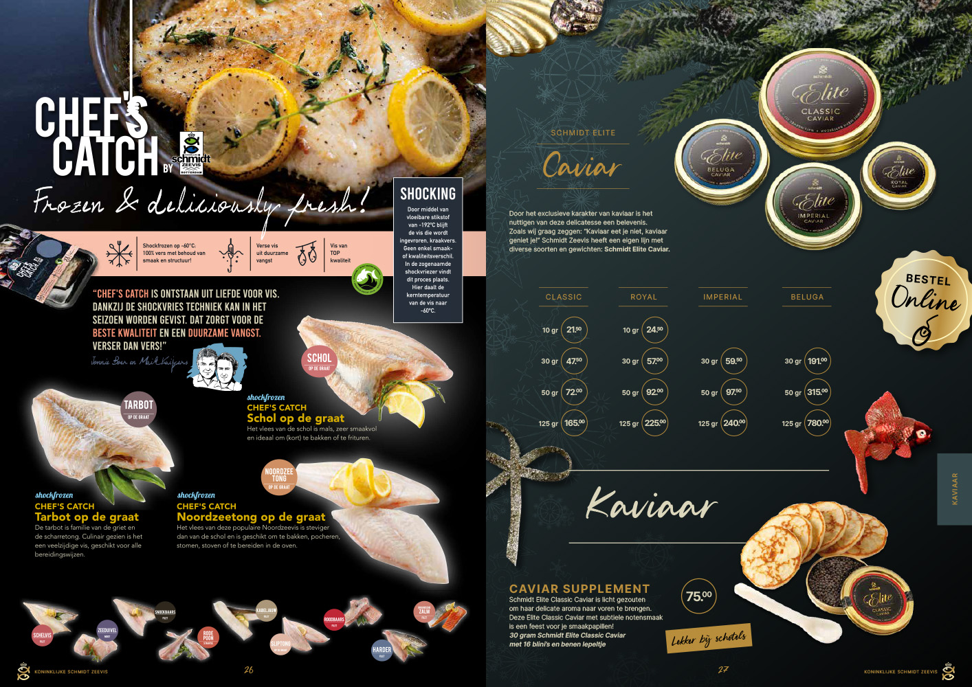 Pagina van schmidt zeevis kerstbrochure