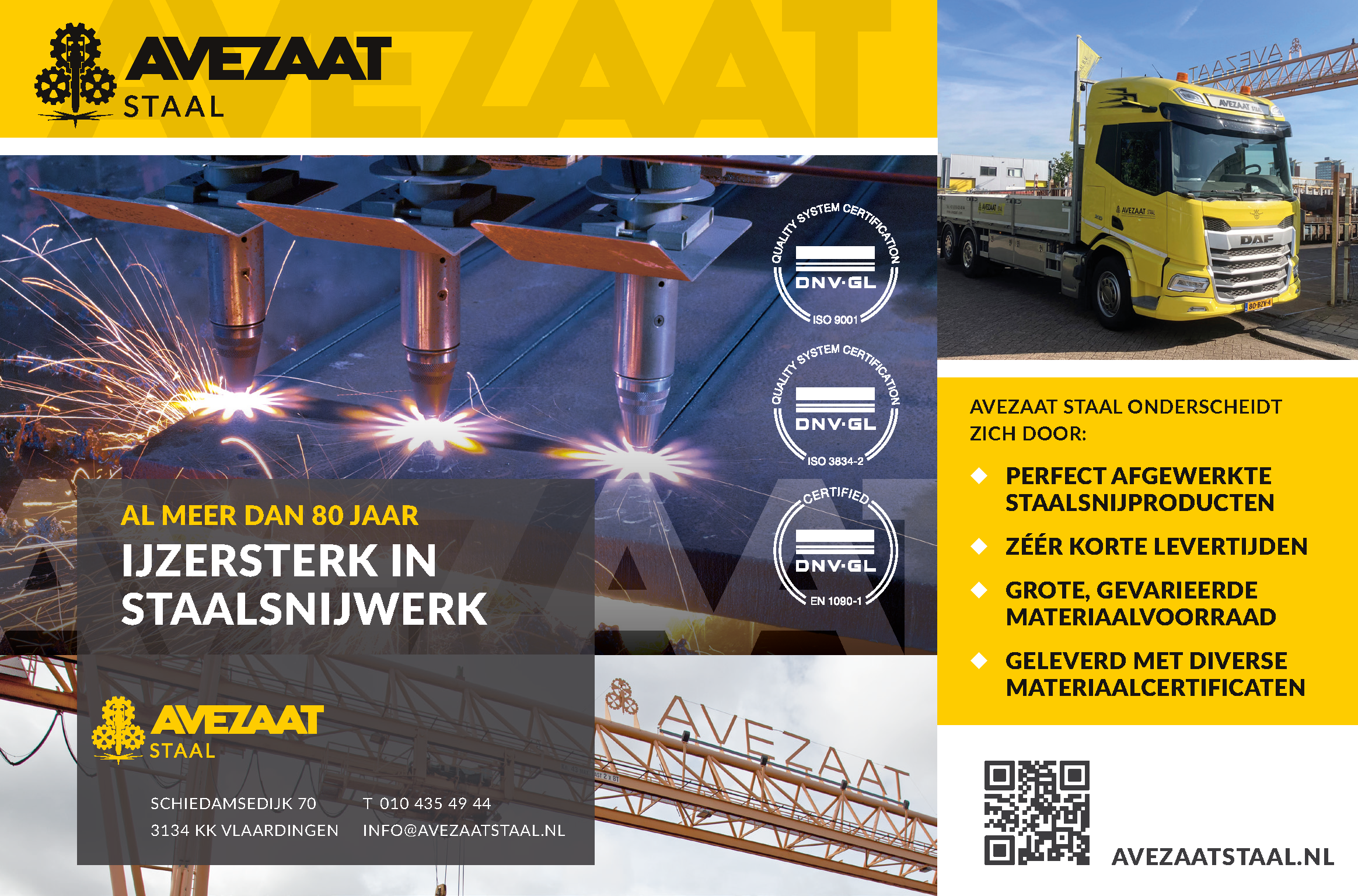 AVZS advertentie met qr code horizontaal