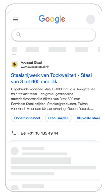 AVZS google ads foto google resultaten