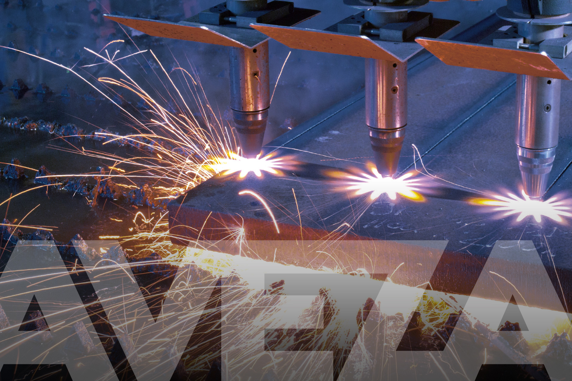 avezaat staal banner met grote avezaat tekst