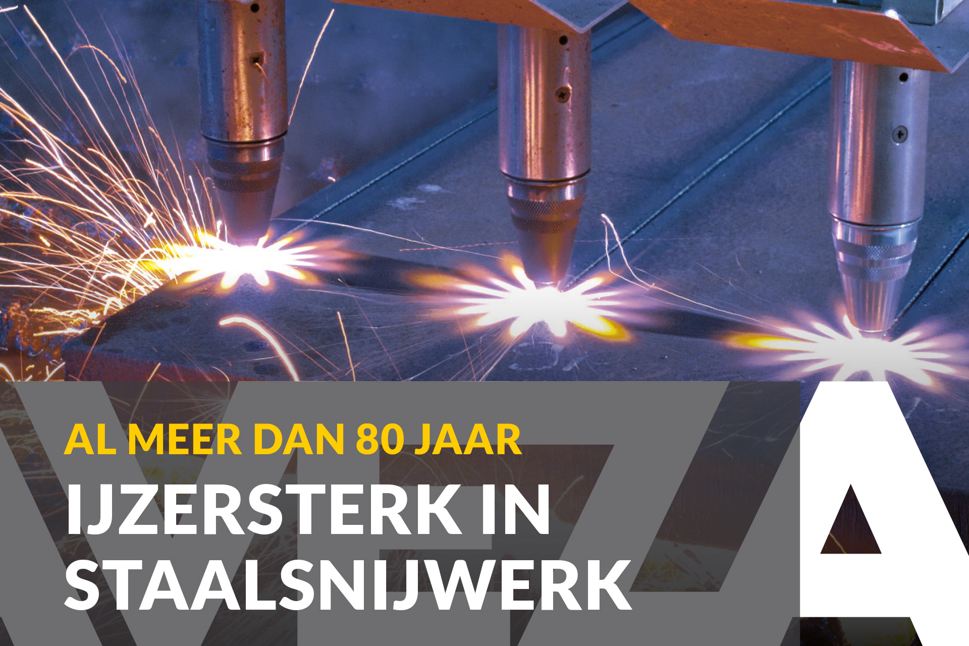 avz staal banner met beschrijvende tekst