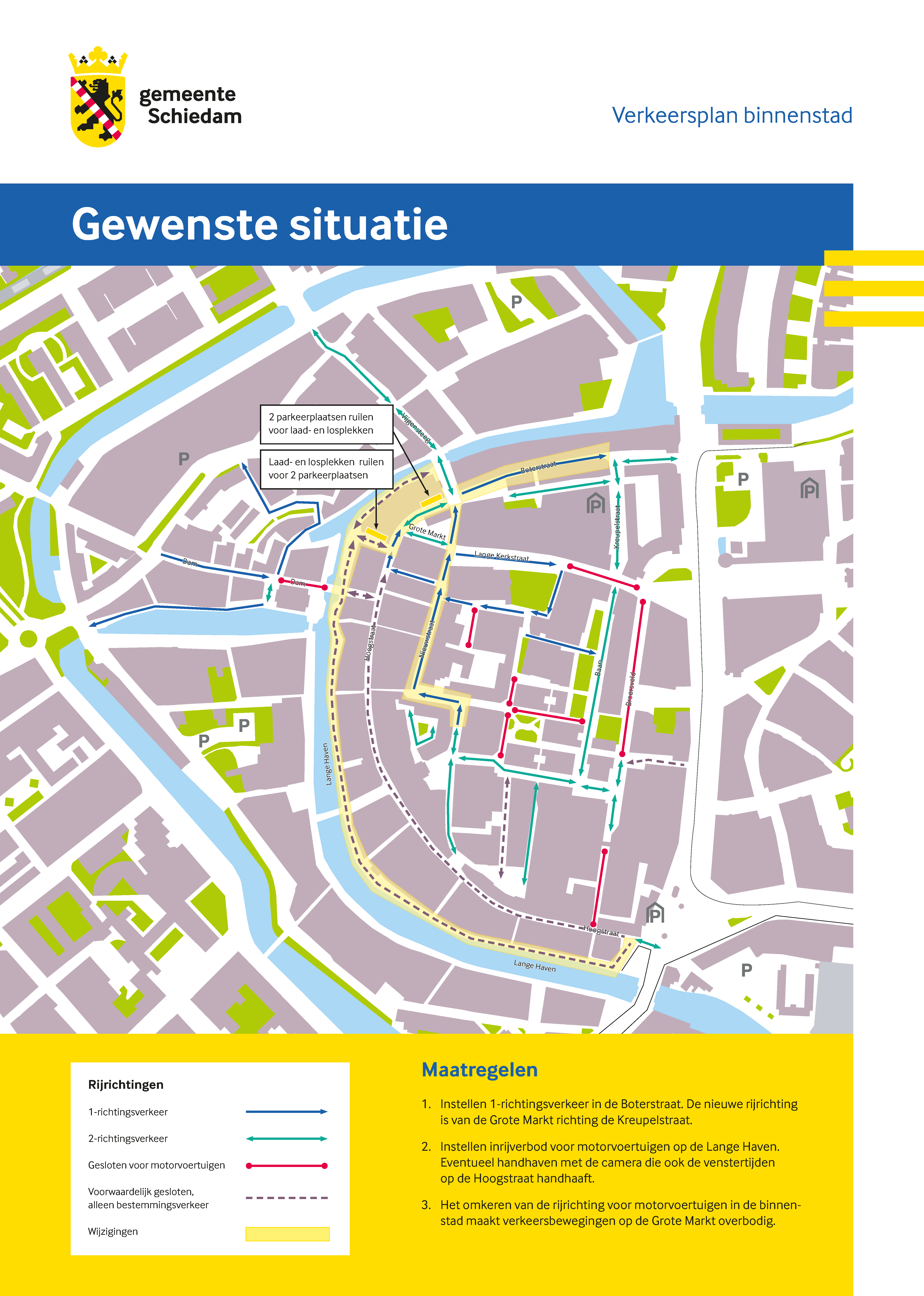 Gewenste situatie verkeersplan binnenstad