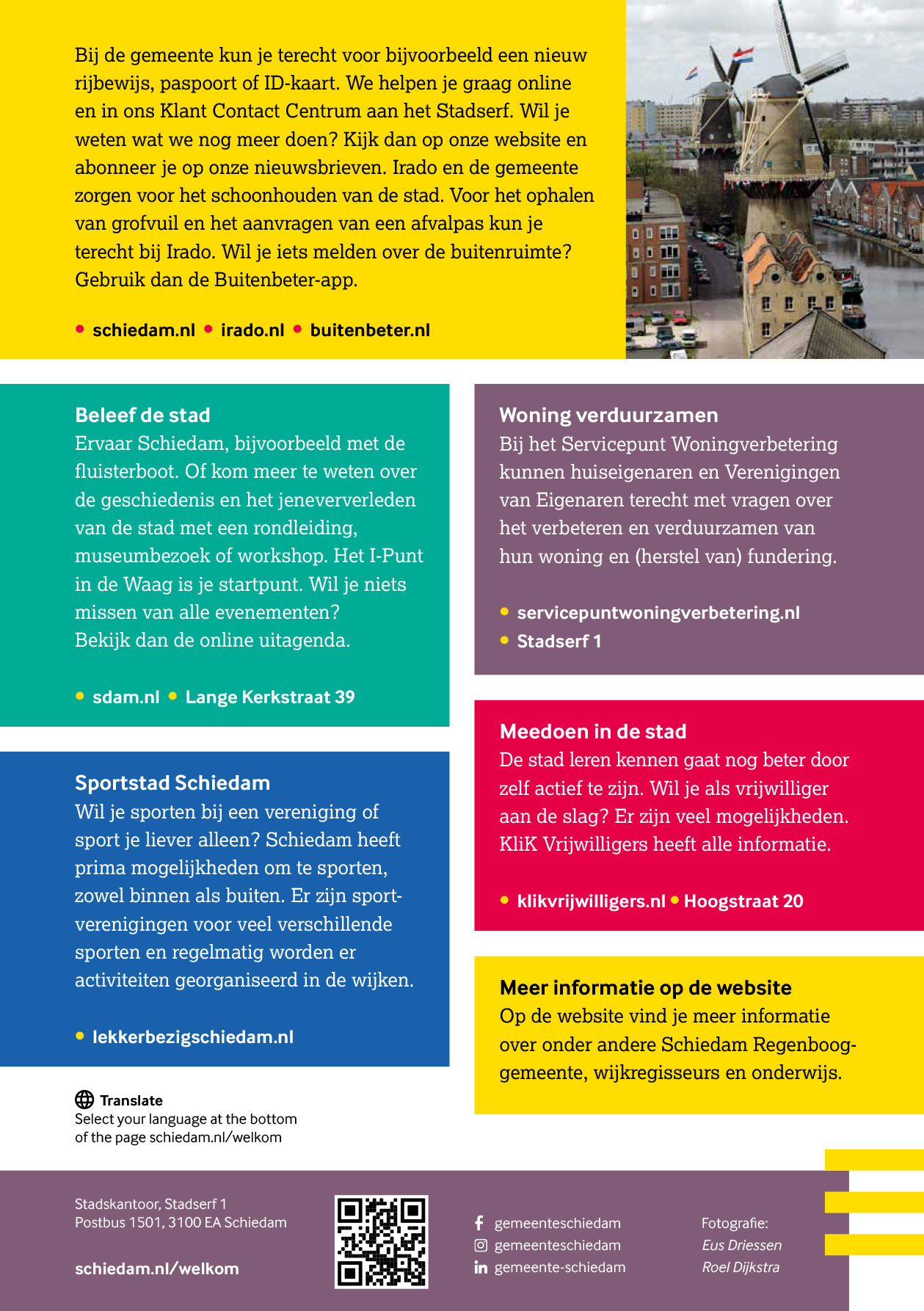 gemeente schiedam welkom in schiedam flyer achterkant