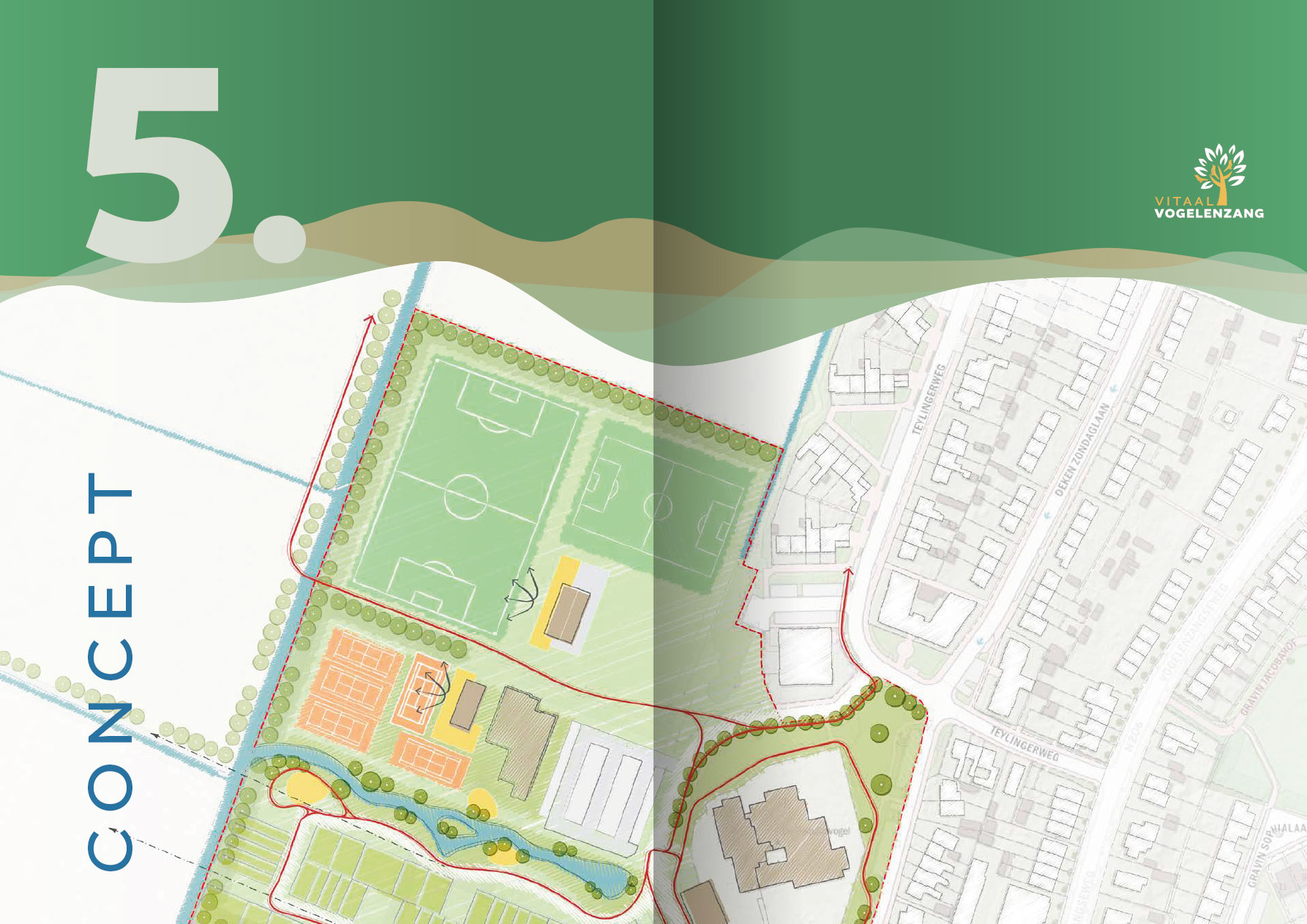 Binnenwerk met plattegrond van Vogelenzang