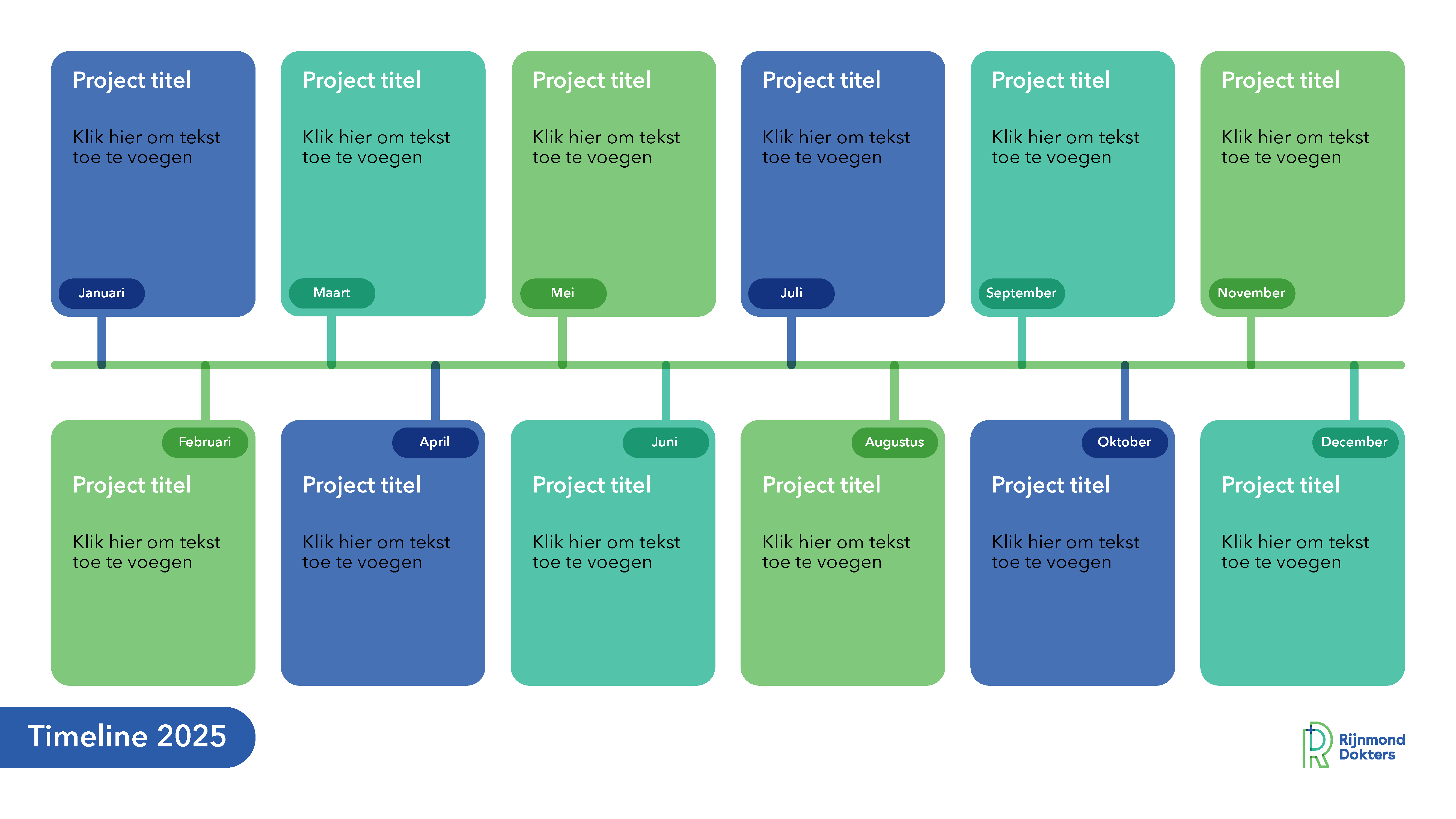 rd timeline 2025 slide deck template projectplan maanden